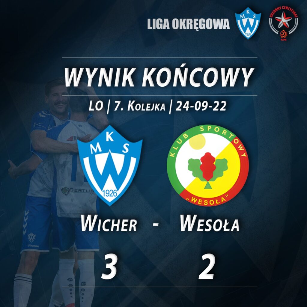 Wicher Kobyłka vs KS Wesoła (liga okregowa) RELACJA